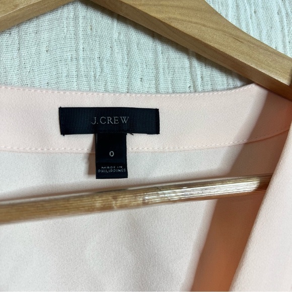 J.Crew Pale Pink Faux Wrap Top with Tie Waist size 0 - Picture 3 of 5